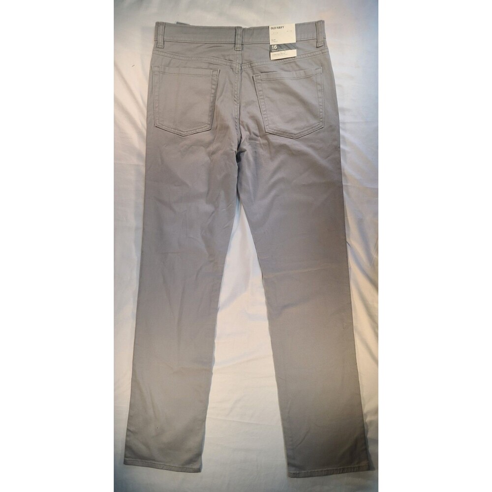 Old Navy Boys Size 16 Slim Straight Thigh Gray Five-Pocket Pants NWT